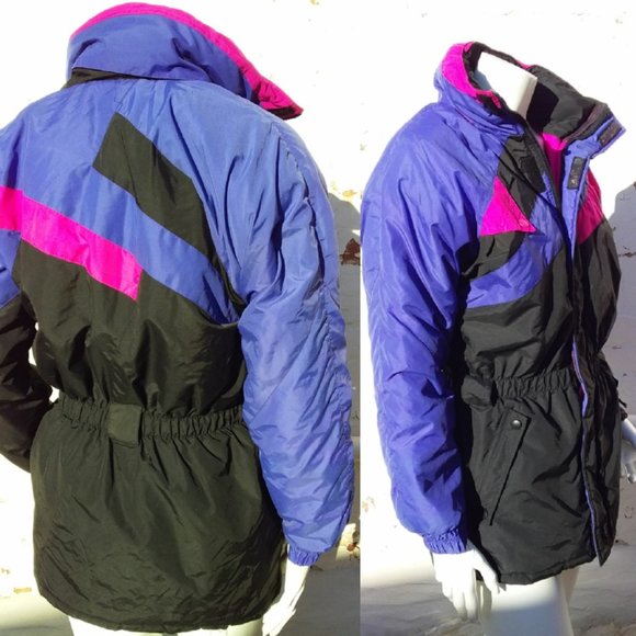 VINTAGE Huski Neon Pink Retro Snowboard Ski Jacket - Picture 16 of 16